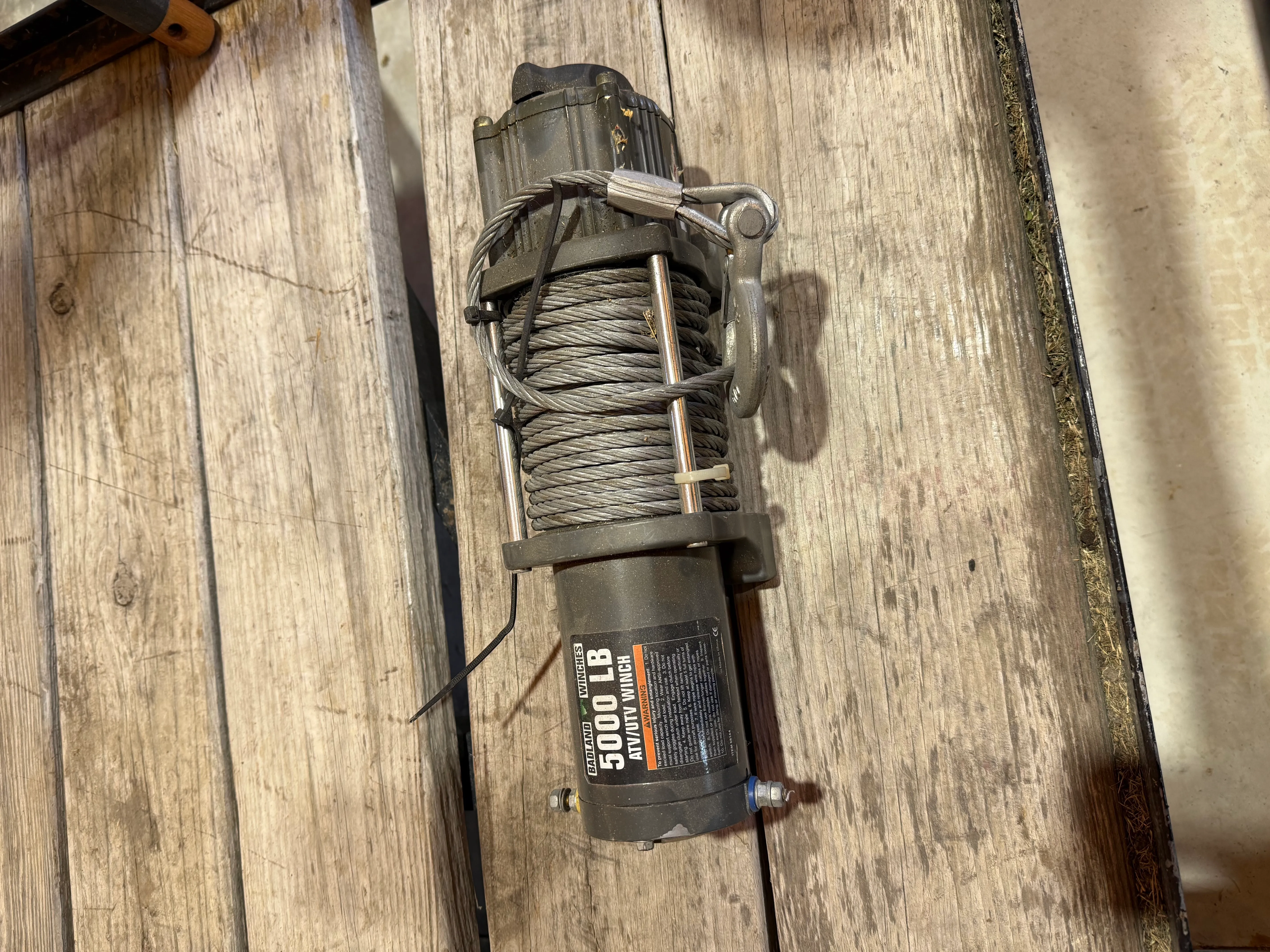 Badland 5000 lb ATV / UTV Electric Winch w/ Steel Cable (Winch Only)